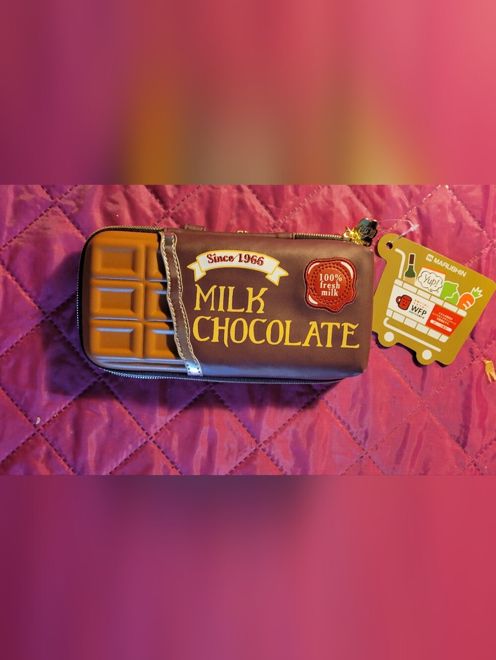 MARUSHIN YUP Milk Chocolate Novelty Chocolate Bar WALLET- Brown & Yellow